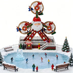 Grande roue de Noël animée, musicale et lumineuse