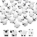 Lot de 20 mini moutons pour crèche
