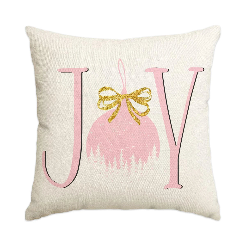 Housse de coussin de Noël rose – 45 x 45 cm