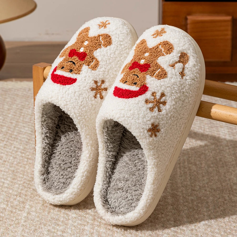 Chaussons de Noël Pain d'Épices brodés