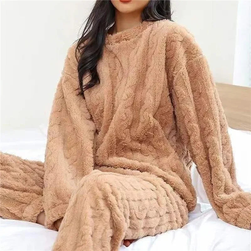 Pyjama velours corail – Café