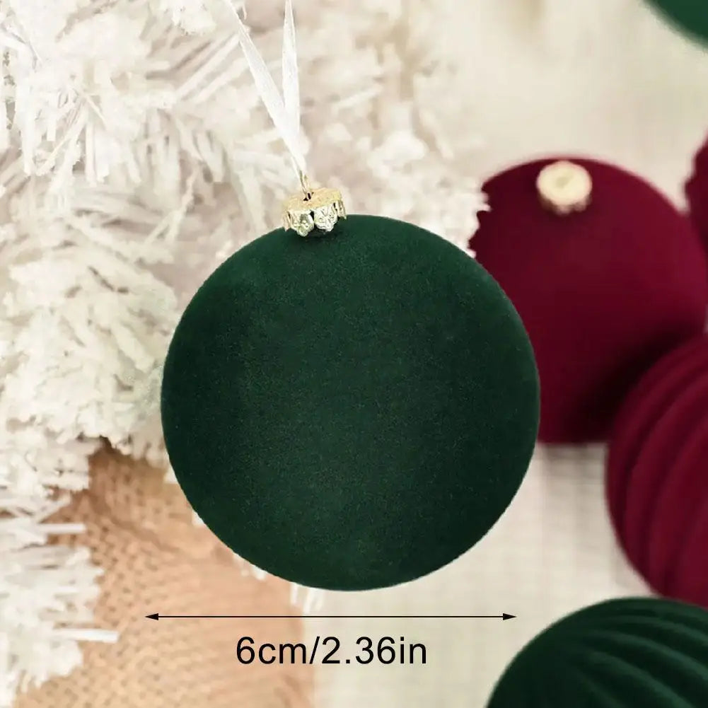 Boules de Noël en velours – lot de 12 (6 cm)