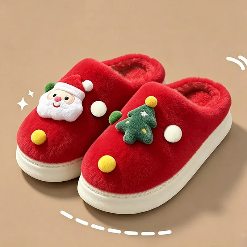 Chaussons de Noël en peluche – Semelle souple