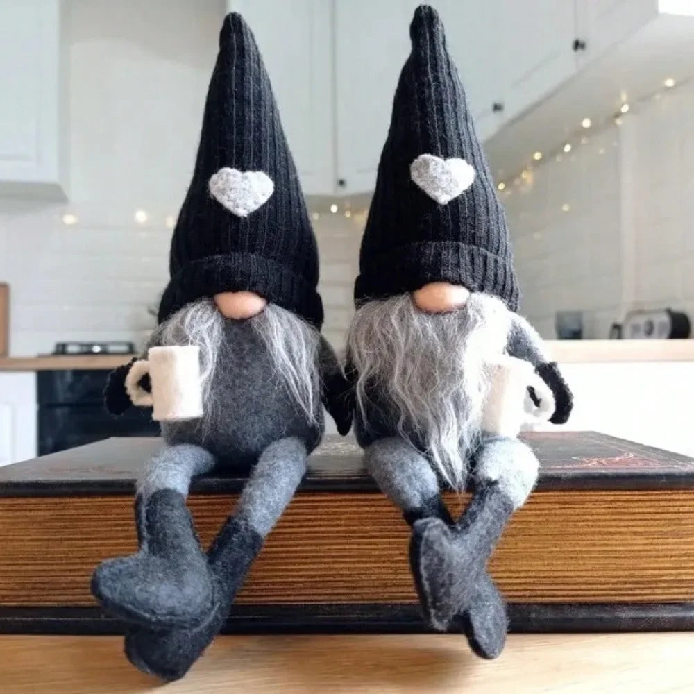 Gnome de Noël tricoté en peluche