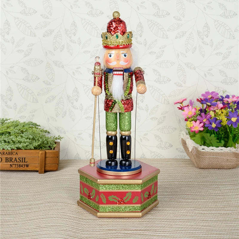 Casse-noisette musical articulé peint à la main (32 cm)