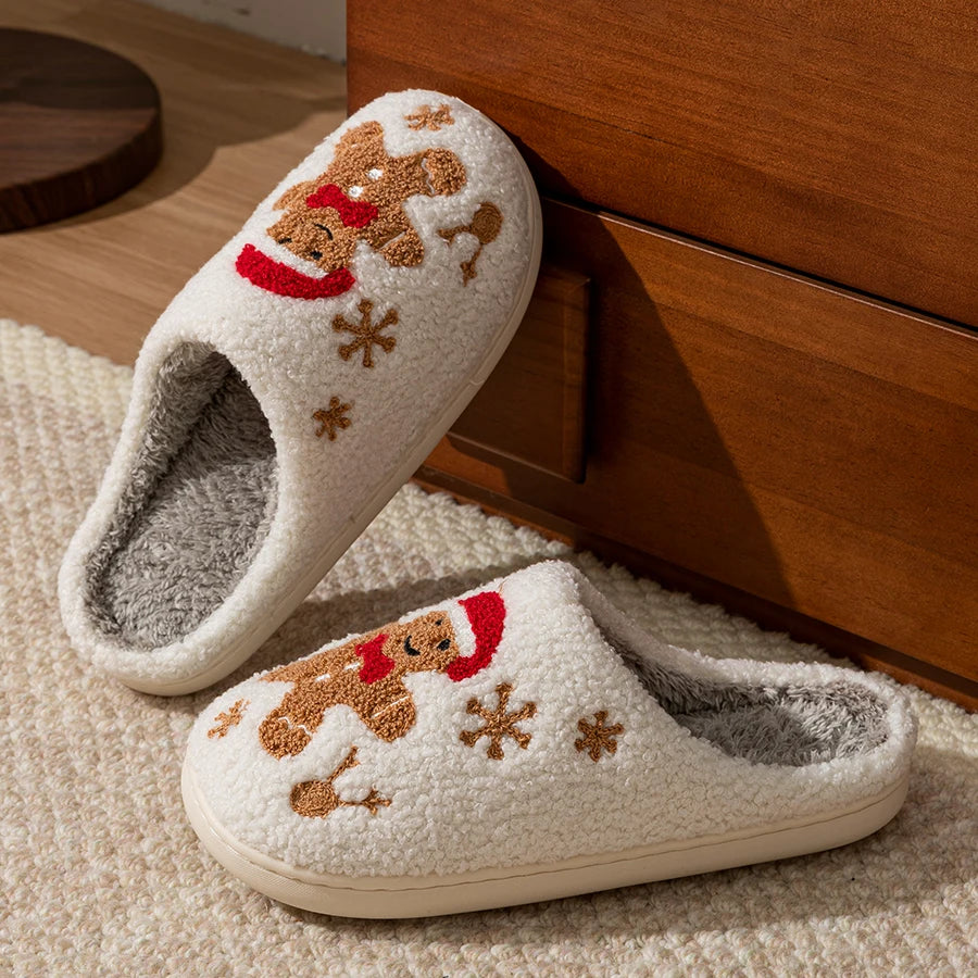 Chaussons de Noël Pain d'Épices brodés