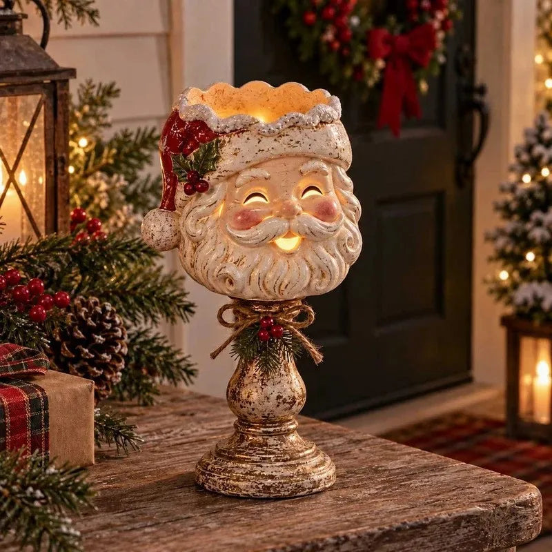 Bougeoir de Noël lumineux en résine