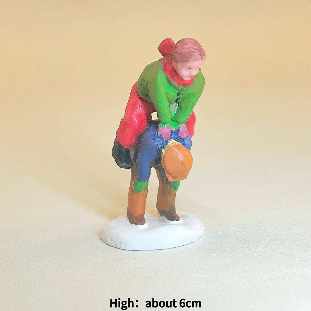 Personnages d'hiver miniatures (patineurs, skieurs…)