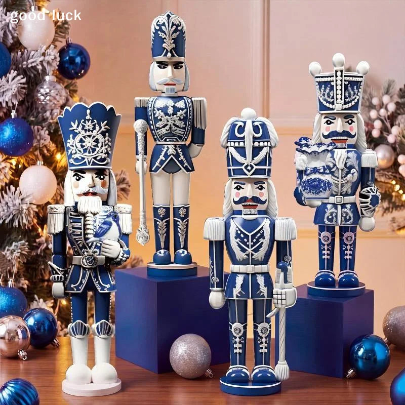 Lot de 4 casse-noisettes bleu et blanc style porcelaine
