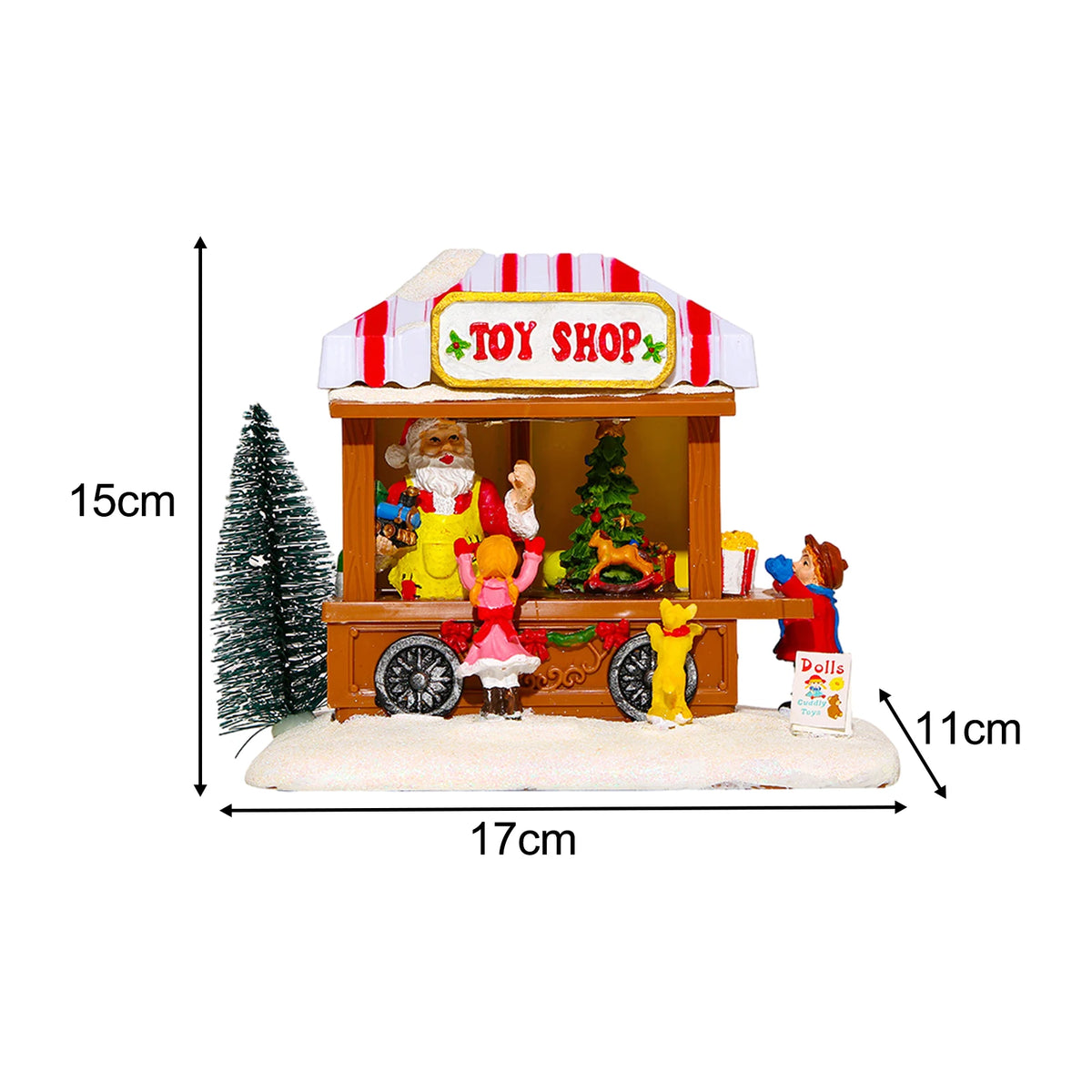 Boutique de village de Noël lumineuse (popcorn, confiserie…)