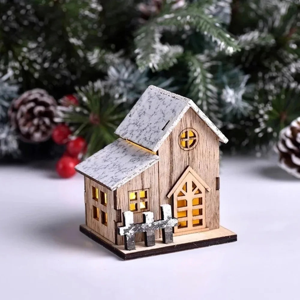 Maisonnette en bois lumineuse LED