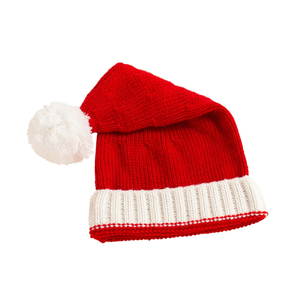 Bonnet de Père Noël en tricot à pompon