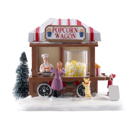 Boutique de village de Noël lumineuse (popcorn, confiserie…)