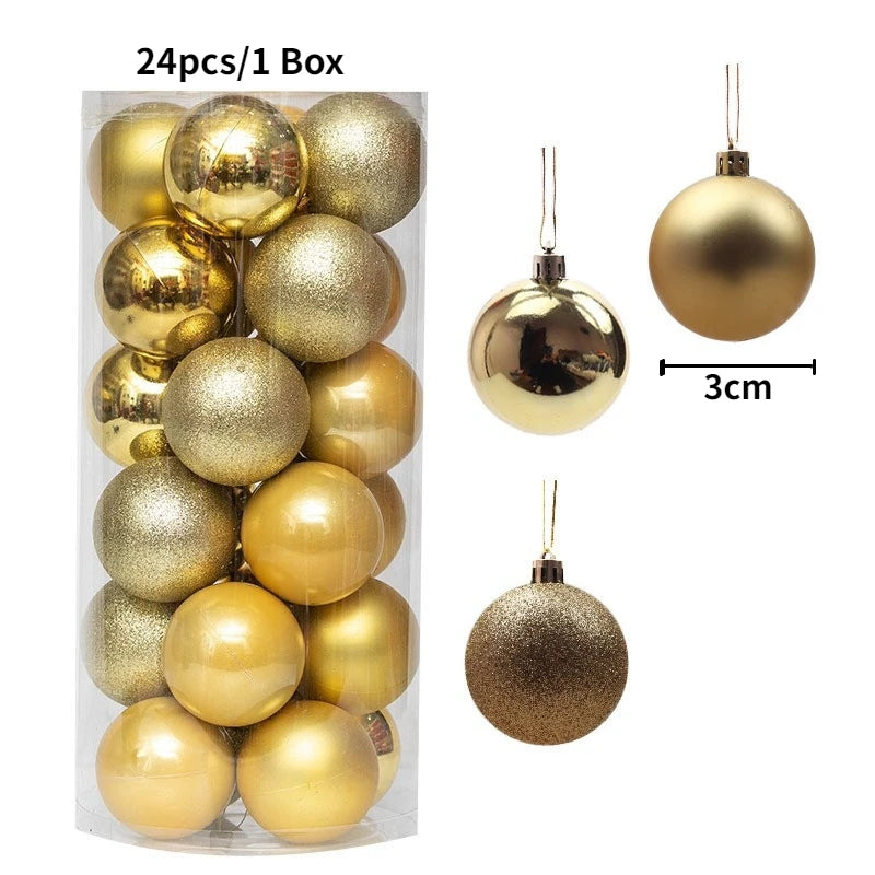 Boules de Noël brillantes – lot de 24 ou 36 (3 cm)