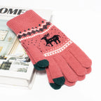 Gants de Noël en tricot – Motif cerf