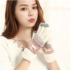 Gants de Noël Jacquard Renne – Tactiles et doublés peluche