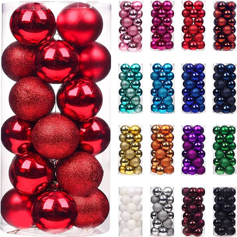 Boules de Noël brillantes – lot de 24 ou 36 (3 cm)