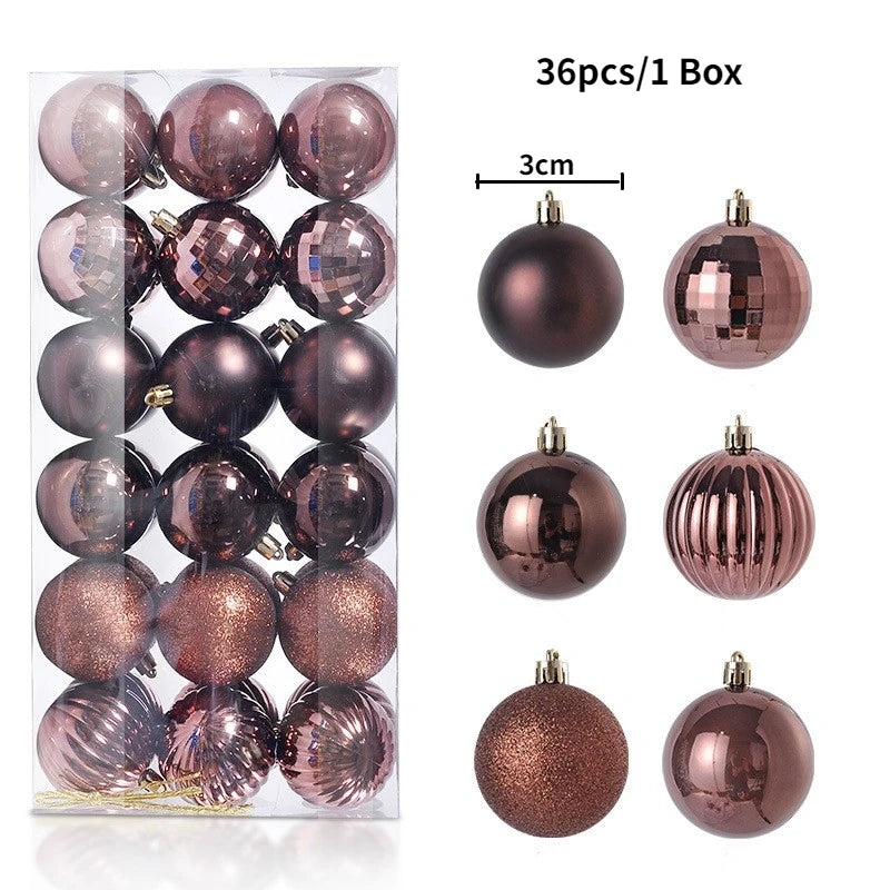 Boules de Noël brillantes – lot de 24 ou 36 (3 cm)