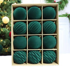 Boules de Noël en velours – lot de 12 (6 cm)