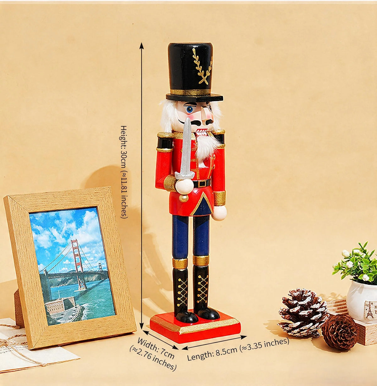 Casse-noisette soldat en bois 30 cm