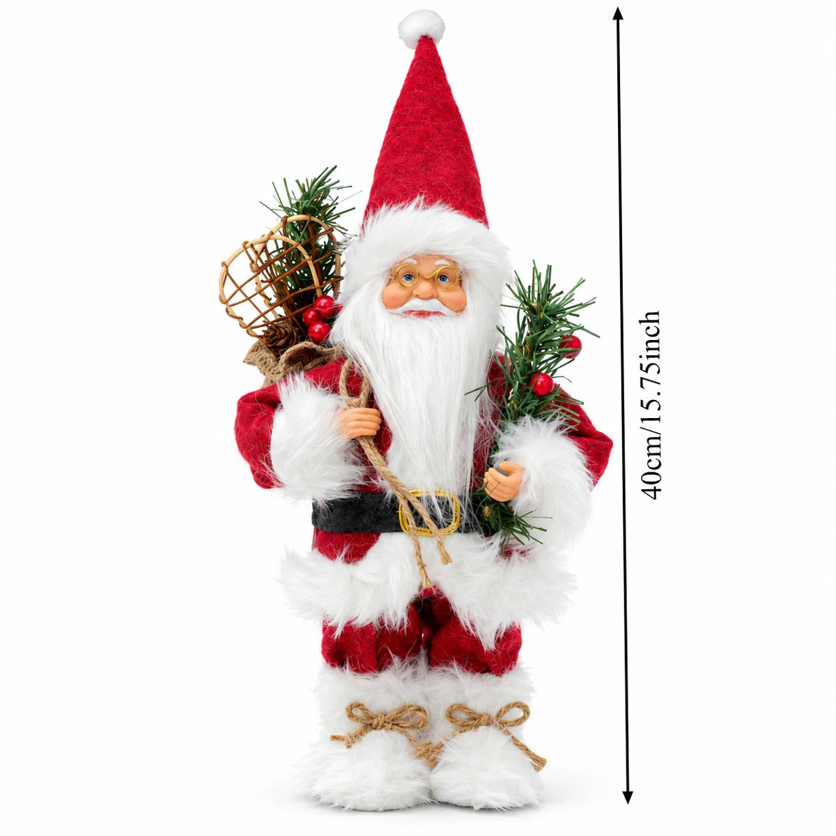 Poupée Père Noël debout en peluche