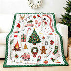 Plaid de Noël en flanelle – Sapin & coin du feu