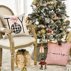Housse de coussin de Noël rose – 45 x 45 cm