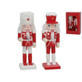 Casse-noisette en bois rouge et blanc sucre d'orge (20 cm)