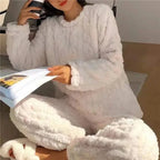 Pyjama Velours Corail Jacquard – Doux et chaud