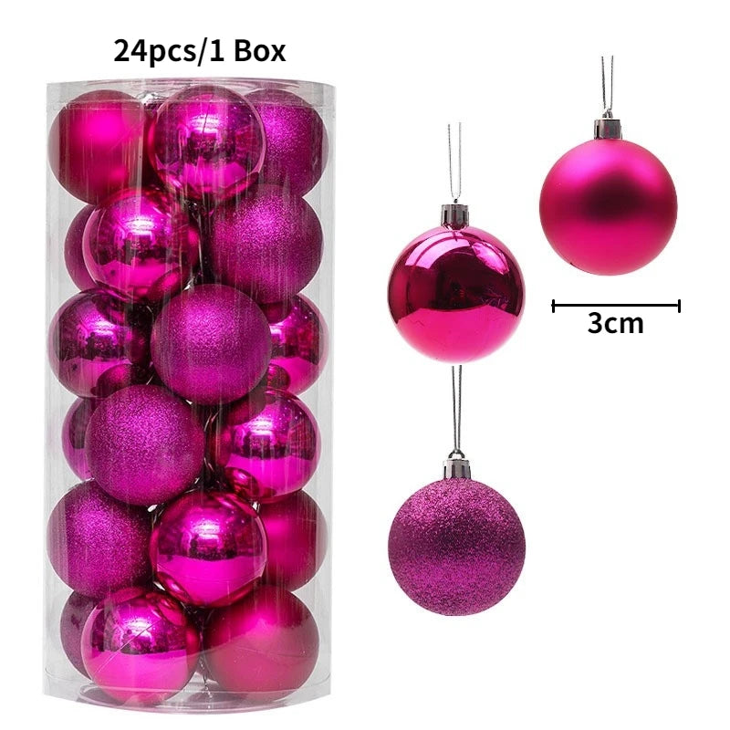 Boules de Noël brillantes – lot de 24 ou 36 (3 cm)