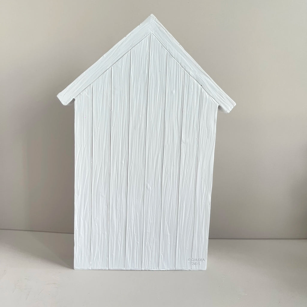 Grande crèche de Noël blanche – 7 santons en résine