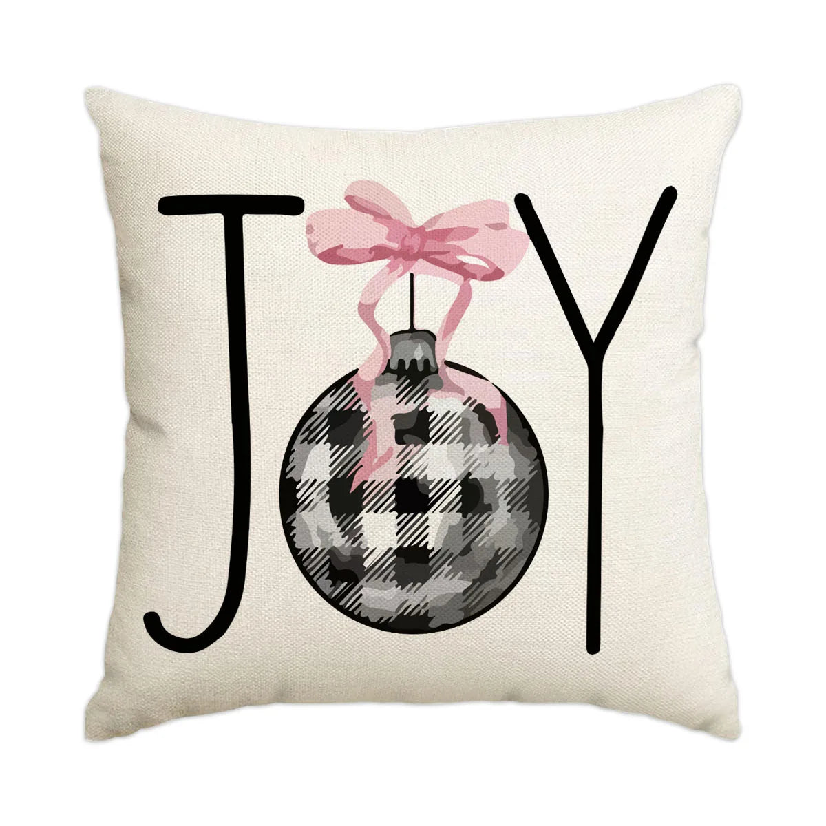 Housse de coussin de Noël rose – 45 x 45 cm