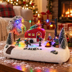 Village de Noël animé – caravane et patineurs