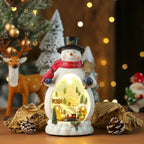 Scène de Noël lumineuse et tournante en résine (17 modèles)