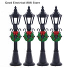 Lot de 4 lampadaires miniatures de Noël
