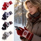 Gants de Noël brodés Flocons de neige