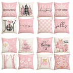 Housse de coussin de Noël rose