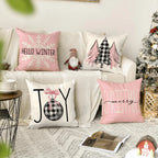 Housse de coussin de Noël rose – 45 x 45 cm