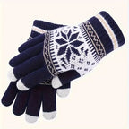 Gants de Noël brodés Flocons de neige – Tactiles