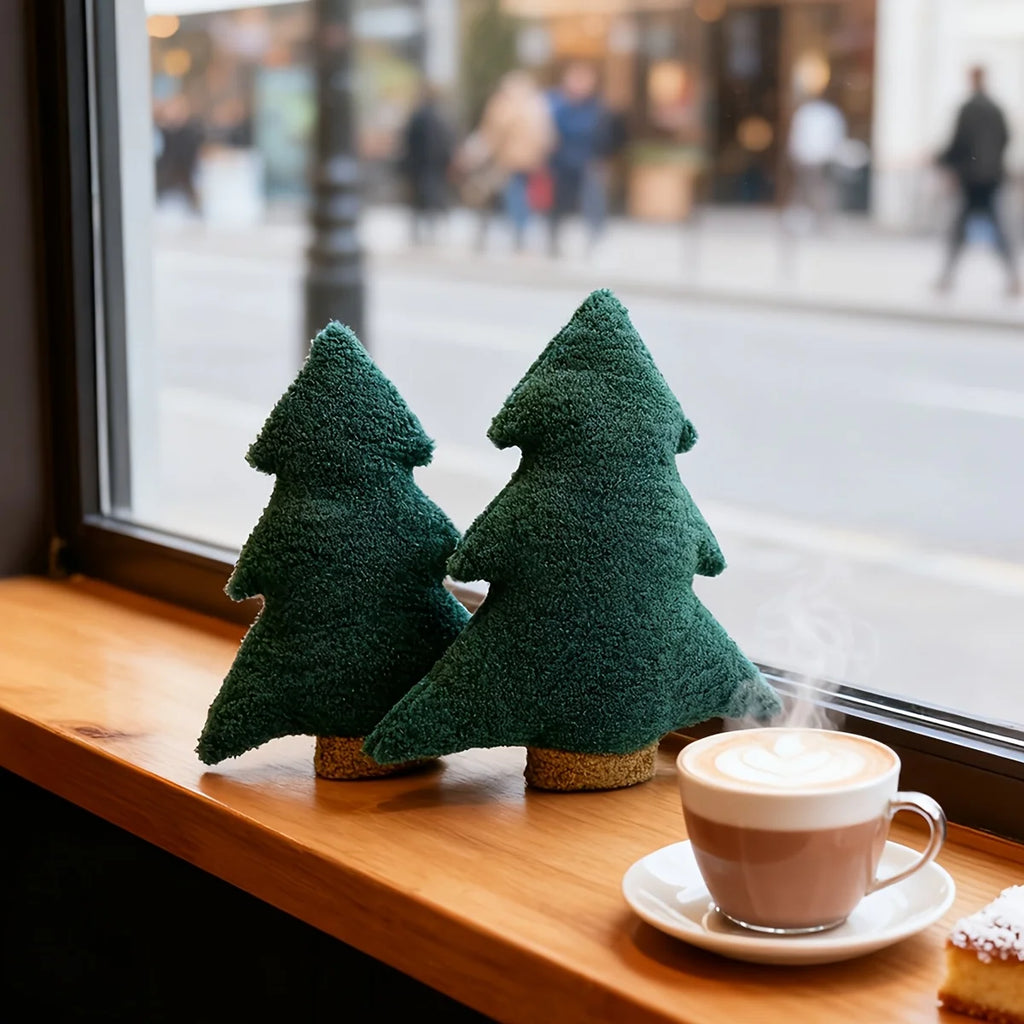 Petit coussin Sapin de Noël en peluche