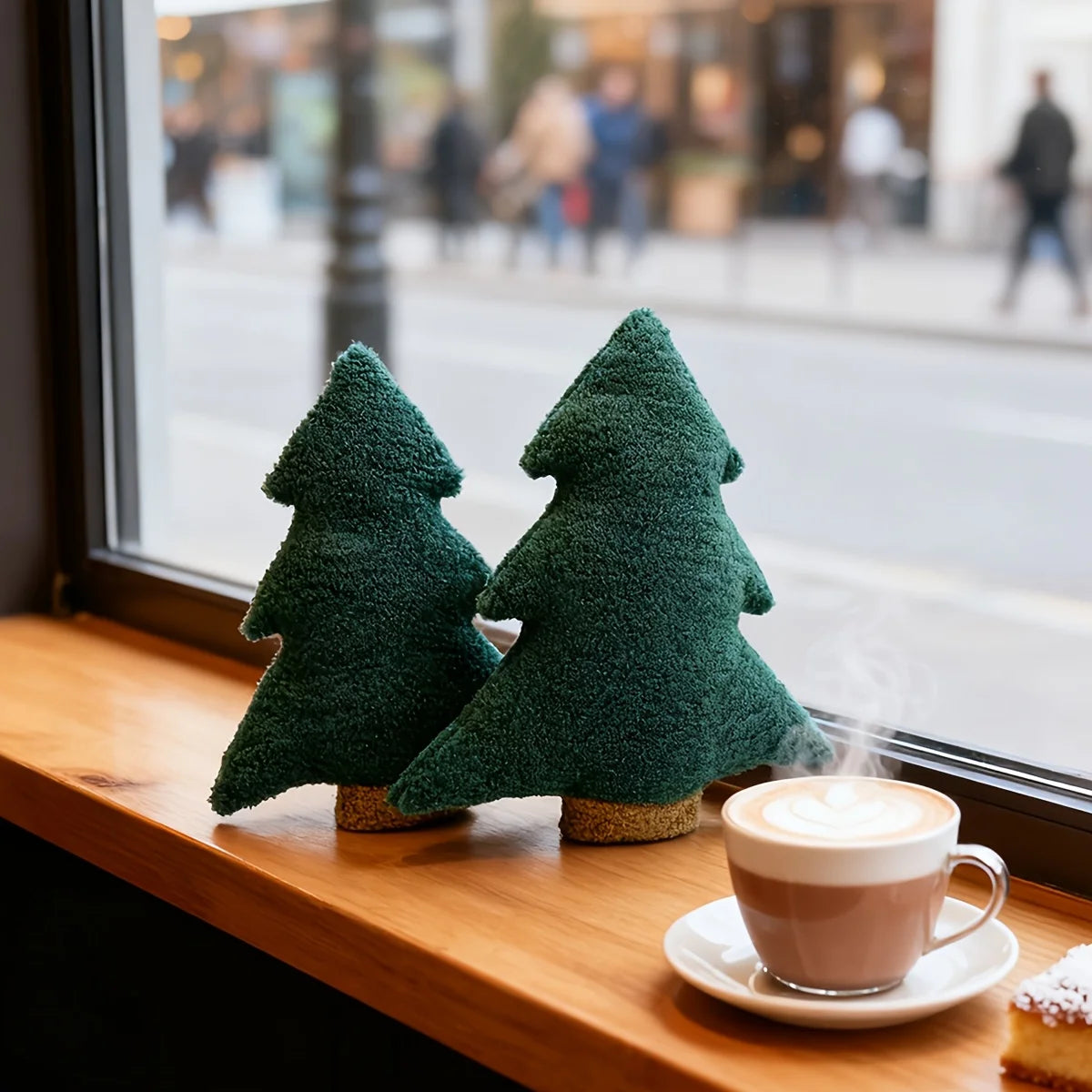 Petit coussin Sapin de Noël en peluche