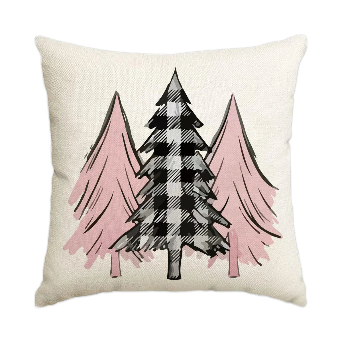Housse de coussin de Noël rose – 45 x 45 cm