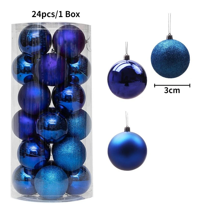 Boules de Noël brillantes – lot de 24 ou 36 (3 cm)