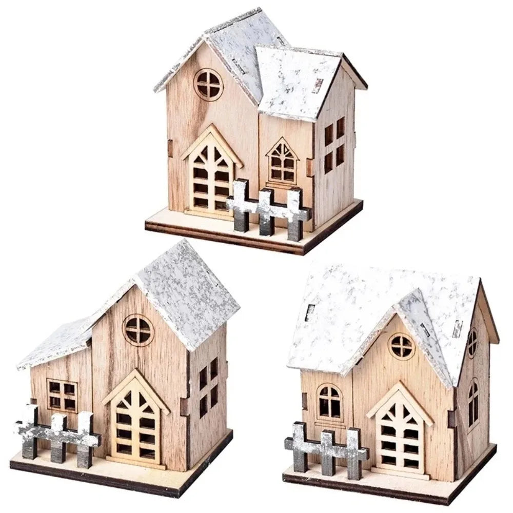Maisonnette en bois lumineuse LED
