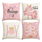 Housse de coussin de Noël rose – 45 x 45 cm
