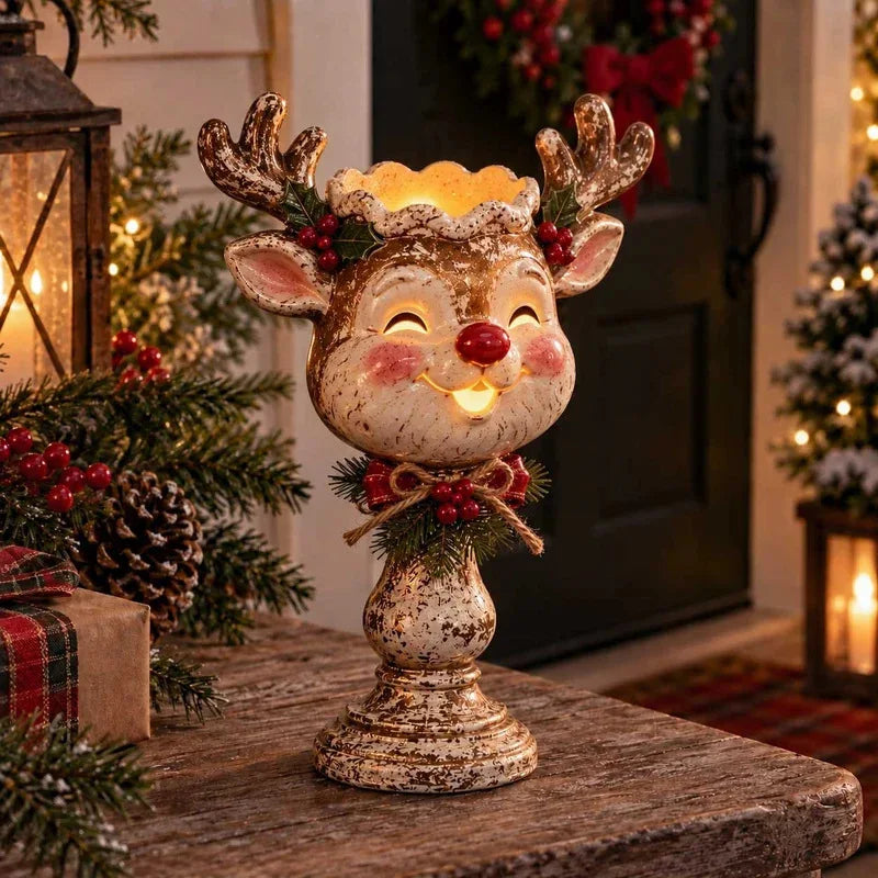 Bougeoir de Noël lumineux en résine