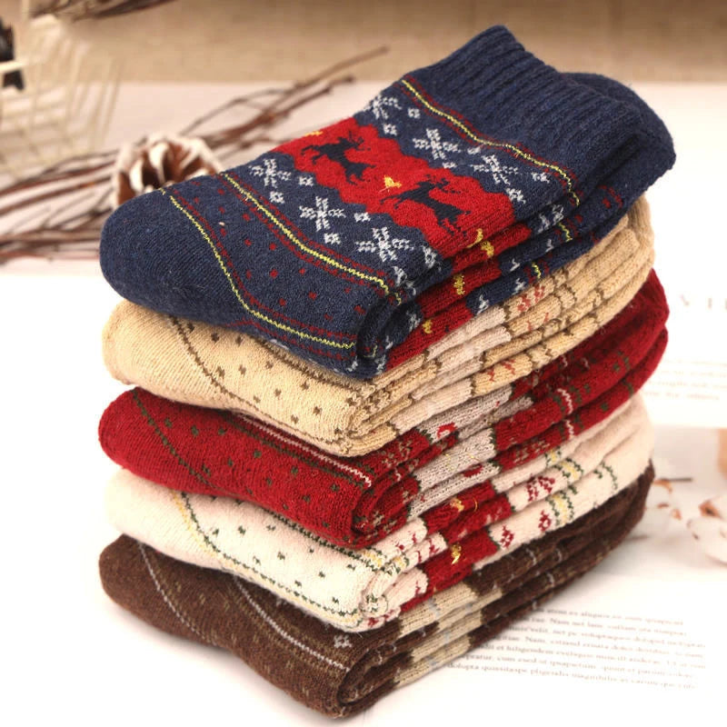 Lot de 5 paires de chaussettes de Noël – Motifs cerf
