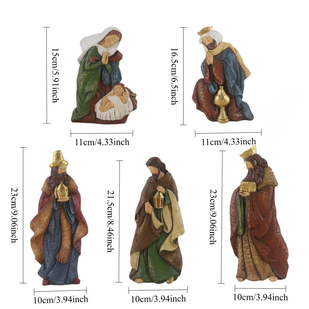Crèche de Noël traditionnelle – santons dorés