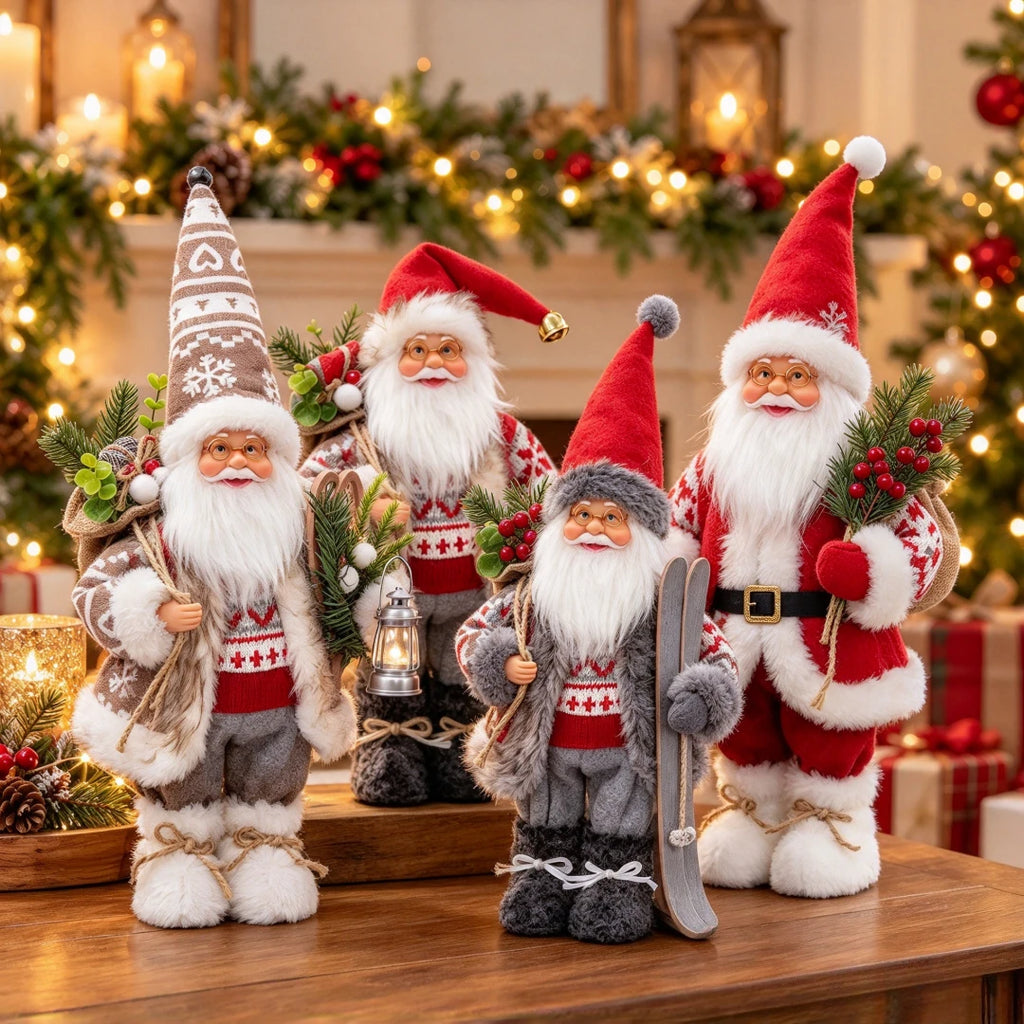Poupée Père Noël debout en peluche