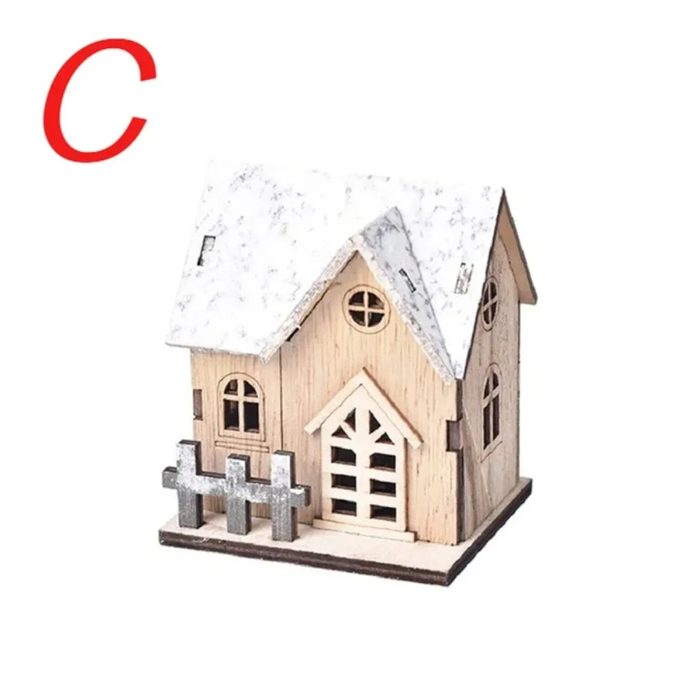 Maisonnette en bois lumineuse LED